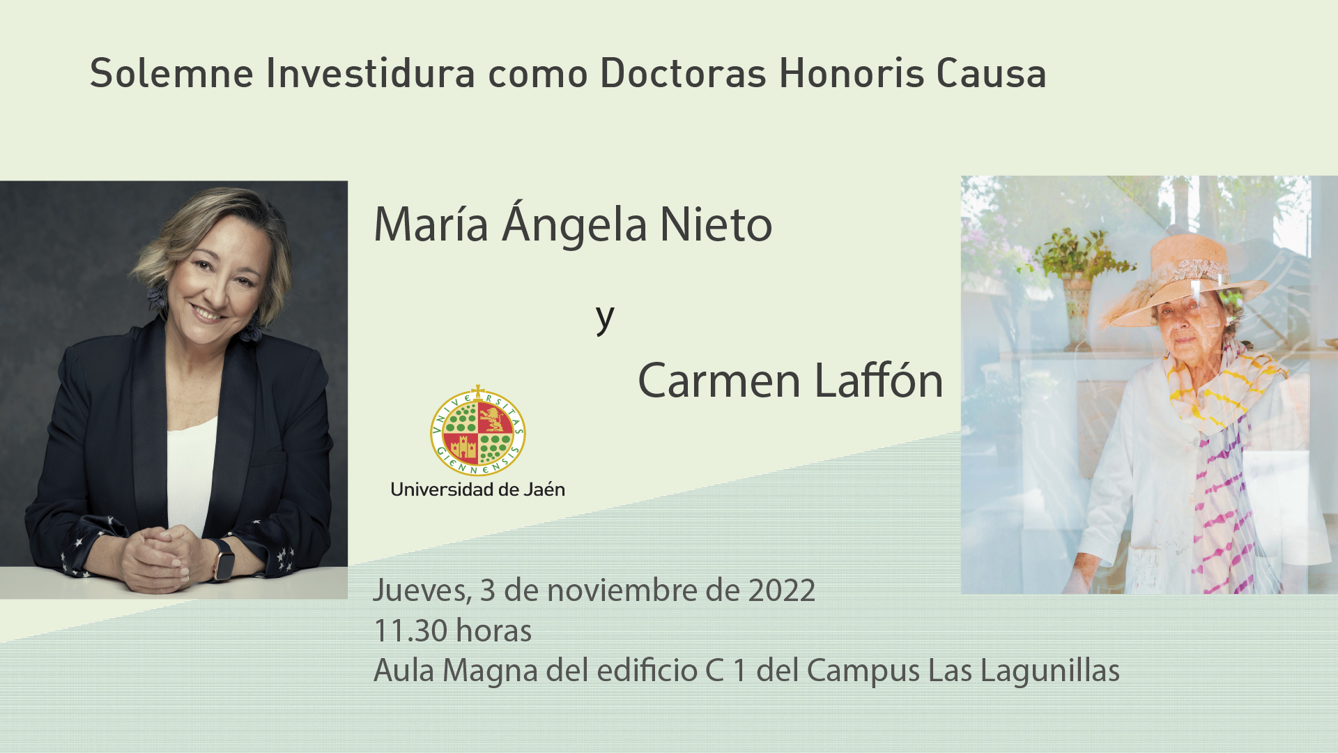 Solemne Acto de Investidura Doctoras Honoris Causa por la UJA de María Ángela Nieto y Carmen Laffón